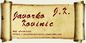 Javorko Kovinić vizit kartica